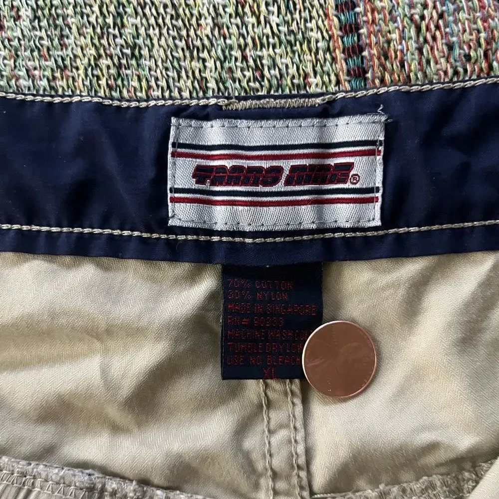 Vintage Transnine 2004 Casual Cream Cargo Short Lightweight SZ 36 Utility Pocket